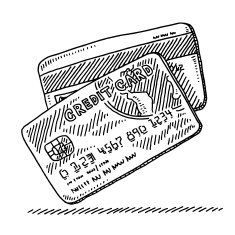 Two Credit Cards Front And Back Drawing N2