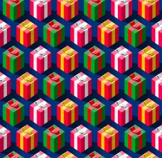 Seamless pattern with gift boxes for holidays
