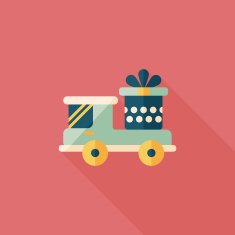 shopping cart flat icon with long shadow N34