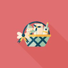 Christmas gift baskets flat icon with long shadow eps10 N72