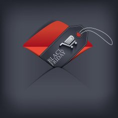Black Friday sales invitation in envelope Eps10 vector illustration N2
