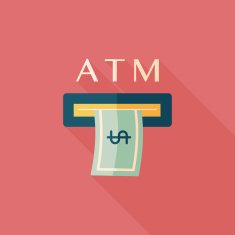 atm flat icon with long shadow N26