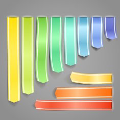 Color satin decorative advertising ribbons set