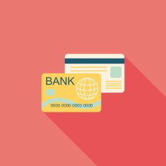 credit card flat icon with long shadow N15