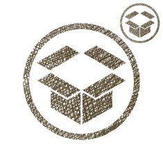 Packaging box vector textured icon isolated on white backdrop