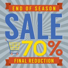 70 Percent End of Season Sale Vector Illustration free image download