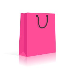 Blank Shopping Bag With Rope Handles Pink Black Vector
