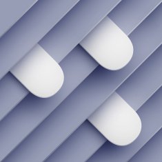 Blue stickers sticking out of the divider on paper background