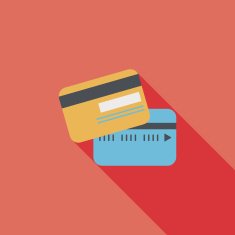 credit card flat icon with long shadow N17