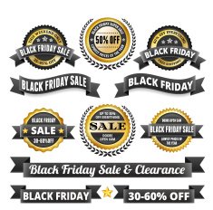 Black Friday Golden Badge Set