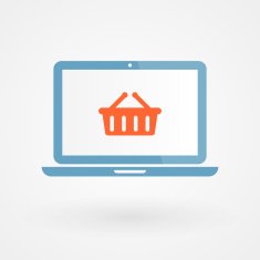 Laptop and shopping basket