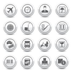 Logistics buttons on white background