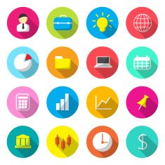Business Colorful icons vector