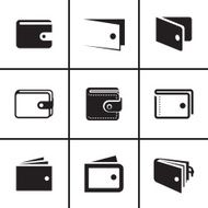 Wallet icons set