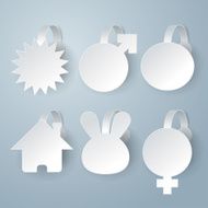 White wobbler vector set on gray background