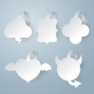 White wobbler vector set on gray background N2