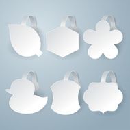 White wobbler vector set on gray background N3