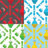 Fashion seamless pattern set Colored coctail dress handbags shoe N2