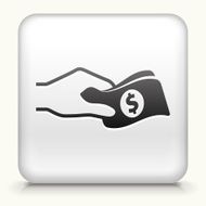 Square Button with Giving Money interface icon N2
