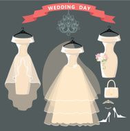 Set of three wedding dresses Bridal shover N2