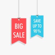 Hanging tag sticker and label of Big Sale
