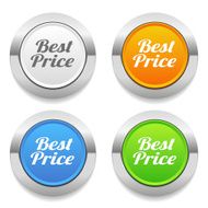 Four color round button with best price text