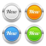 Four color round button with new icon and metallic border