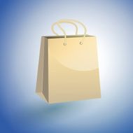 Paper Shopping Bag on blue background