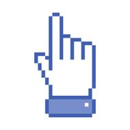 Pixel blue hand pointer