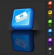 Web 2 0 design of a money stack icon