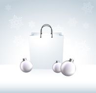 Gift Bag with White Christmas Ornaments