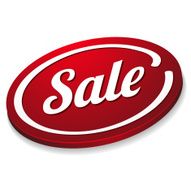 Red oval sale button N2