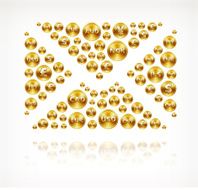 Letter on Gold Coin Buttons