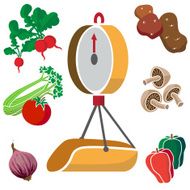 produce scale and vegetables