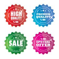 Colourful premium quality badges