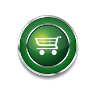 Shopping Circular Vector Green Web Icon Button N3