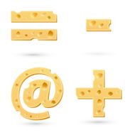 Set of cheese marks