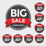 Big Sale tags with text on