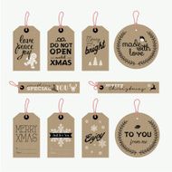 Set of Christmas and New Year gift tags N2