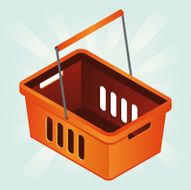 Isometric orange shopping basket