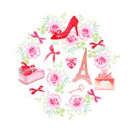 Romantic Paris vector design set N2