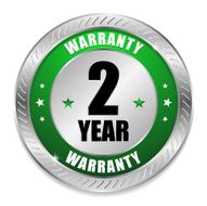 Green two year warranty seal