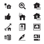 silhouette Real estate icons Illustration symbol Vector