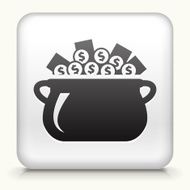 Square Button with Money Pot
