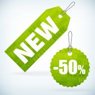 green price tag labels vector icon