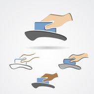 Purchase using a credit card vector symbol