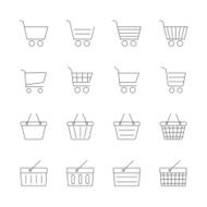 shopping cart &amp; basket icons set N5