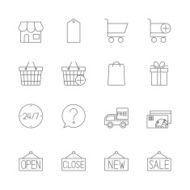 shopping icons set N33