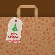 Christmas gift bag with tag