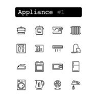 Set line thin icons Vector Shopping appliance